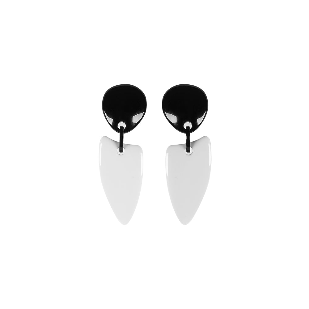 White & Black Earrings